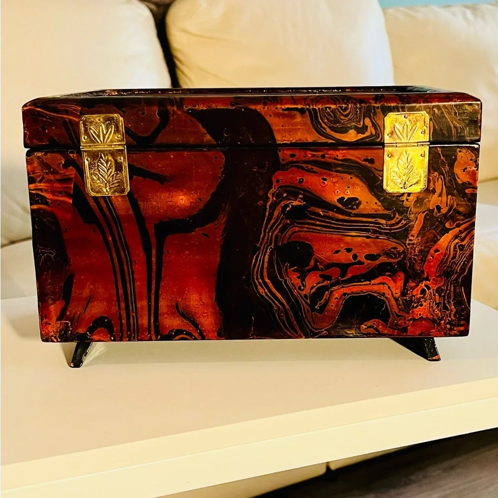 Jewelry Box East Asian Cork Art Ruanmu Hua Design - Picture 7 of 10